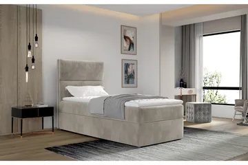 Arcore Förvaringssäng 90x200cm Vertikal Söm - Beige - Möbler - Säng - Sängar med förvaring