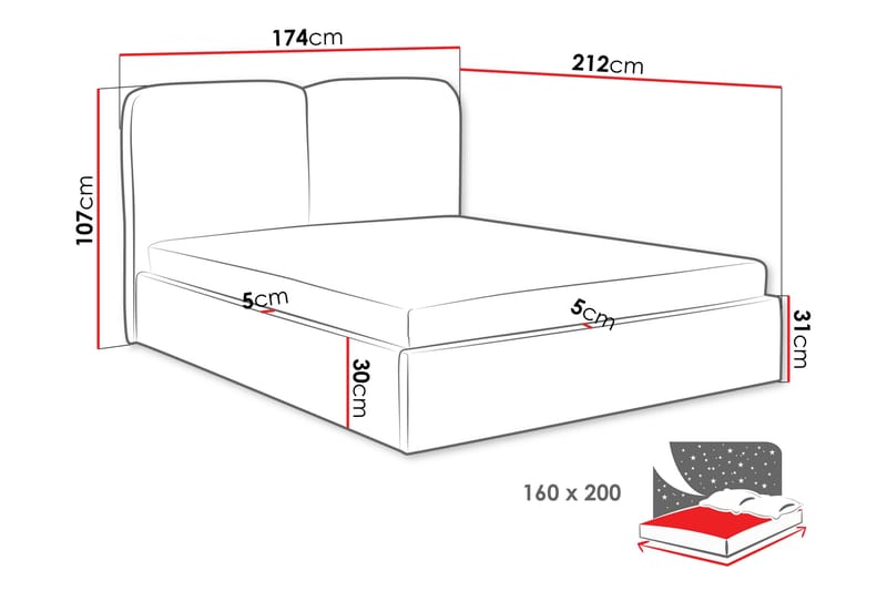Arondel Förvaringssäng - Rosa - Möbler - Säng - Sängar med förvaring