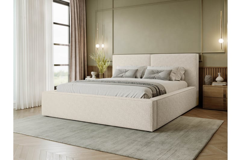 Bizantine Förvaringssäng 200x200 cm - Beige - Möbler - Säng - Sängar med förvaring