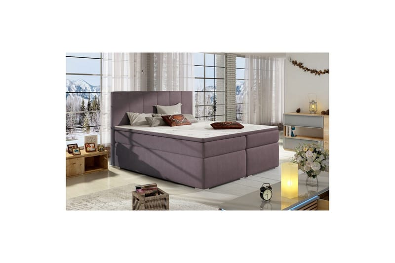 Boxspring Eltap Bolero, Soro 65, Rosa, 160x200 cm