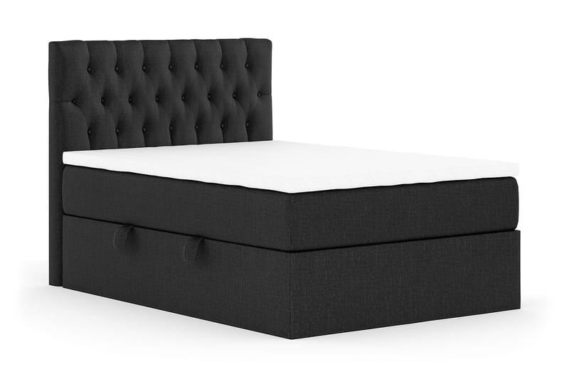 Boxy Box Bed 120x200 cm - Svart/Grå - Komplett sängpaket - Sängar med förvaring