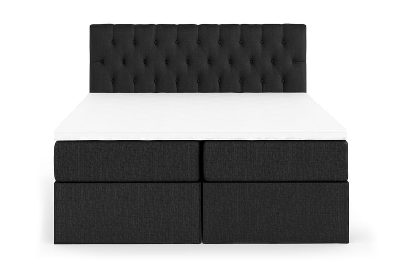 Boxy Box Bed 160x200 cm - Svart/Grå - Dubbelsäng - Sängar med förvaring - Dubbelsäng med förvaring
