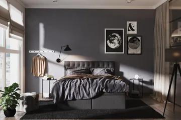 Boxy Box Bed 160x200 cm - Svart/Grå - Möbler - Säng - Sängar med förvaring