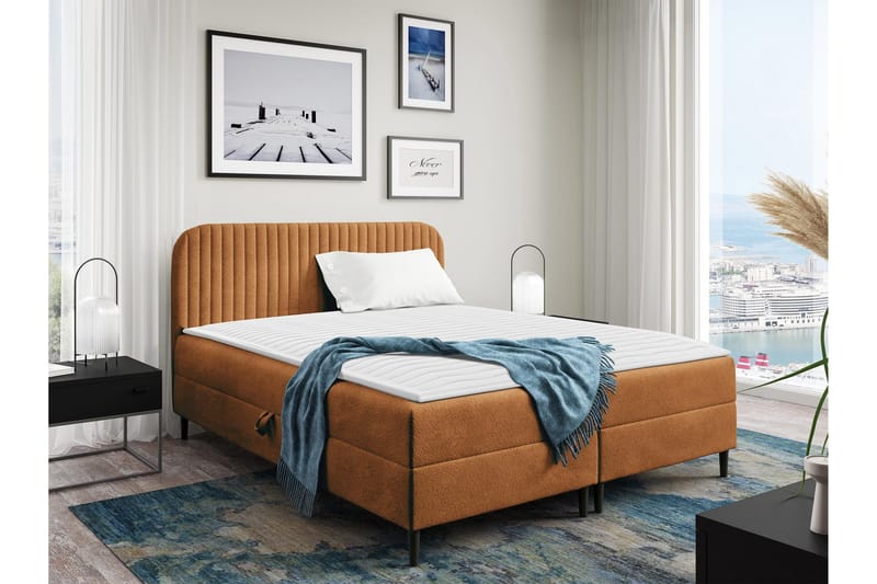 Celestine Förvaringssäng 200x200 cm - Orange - Möbler - Säng - Sängar med förvaring