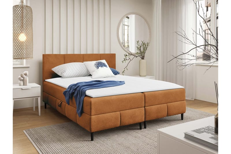 Celestine Förvaringssäng 200x200 cm - Orange - Möbler - Säng - Sängar med förvaring