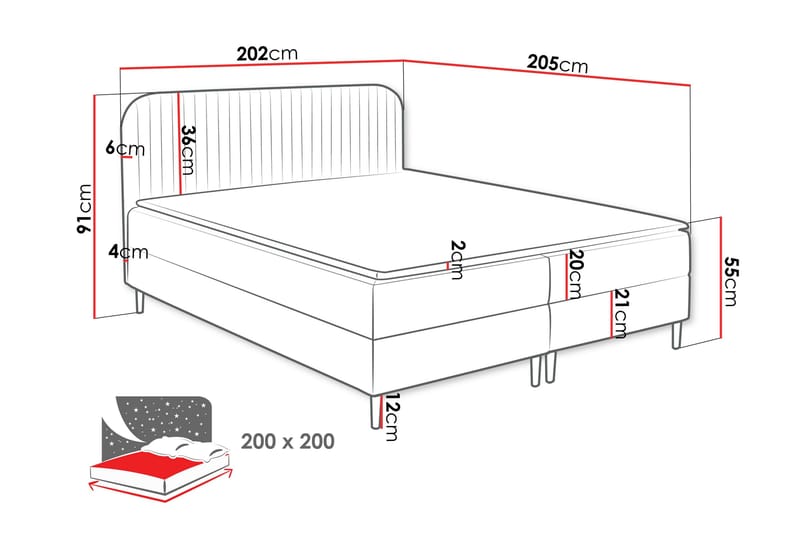 Celestine Förvaringssäng 200x200 cm - Vit - Möbler - Säng - Sängar med förvaring
