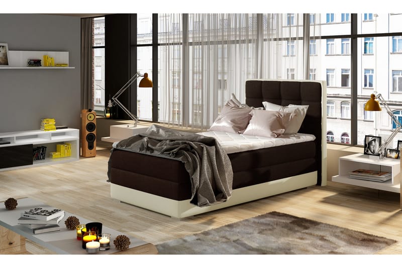 Damion Förvaringssäng 90x200cm Höger - Brun/Beige - Möbler - Säng - Sängar med förvaring