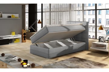 Damion Förvaringssäng 90x200cm Höger - Svart/Vit - Möbler - Säng - Sängar med förvaring