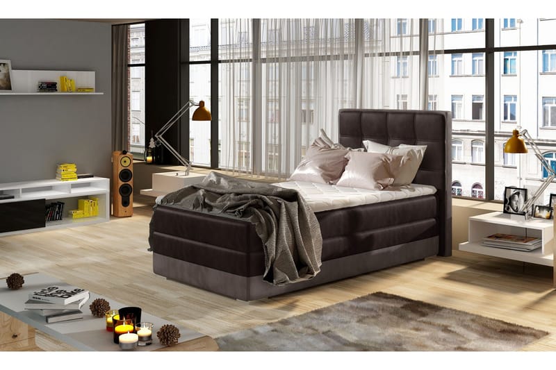 Damion Förvaringssäng 90x200cm Vänster, Brun