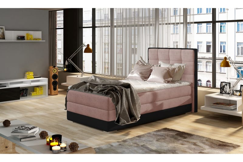 Damion Förvaringssäng 90x200cm Vänster - Rosa|Grå - Möbler - Säng - Sängar med förvaring