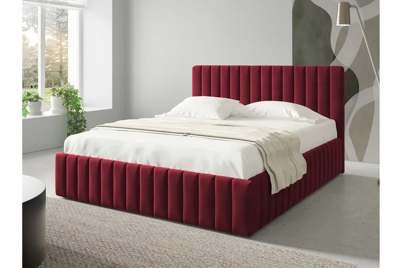 Desio Förvaringssäng 140x200 cm - Röd - Möbler - Säng - Sängar med förvaring