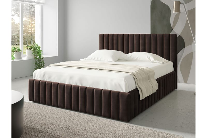 Desio Förvaringssäng 160x200 cm - Brun - Möbler - Säng - Sängar med förvaring