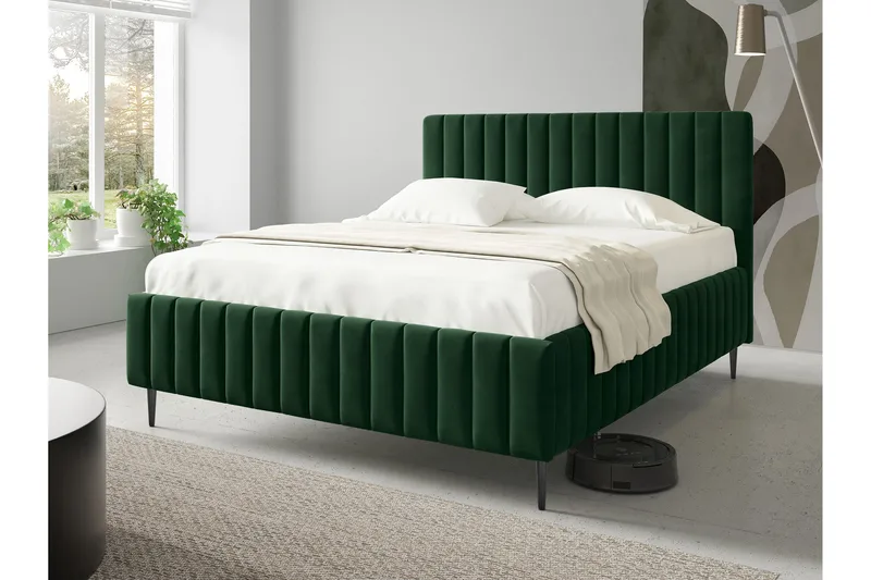 Desio Förvaringssäng 160x200 cm - Grön - Möbler - Säng - Sängar med förvaring