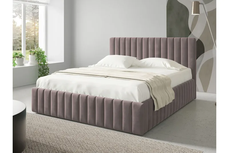 Desio Förvaringssäng 160x200 cm - Rosa - Möbler - Säng - Sängar med förvaring