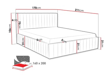 Desio Förvaringssäng 160x200 cm - Rosa - Möbler - Säng - Sängar med förvaring