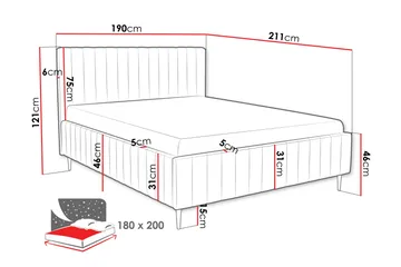 Desio Förvaringssäng 180x200 cm - Grön - Möbler - Säng - Sängram & sängstomme