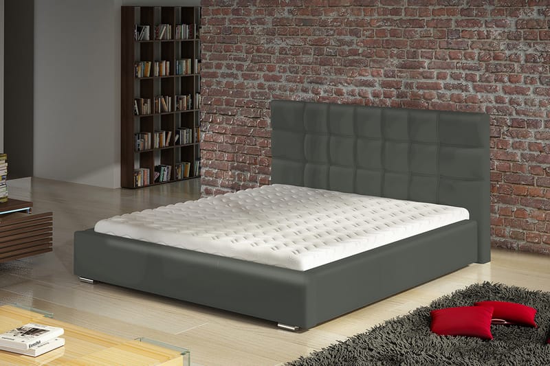 Dolores Förvaringssäng & madrass 218x198x106 cm - Beige/Svart/Grå - Möbler - Säng - Komplett sängpaket