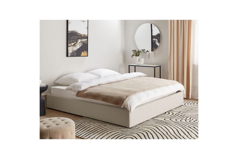 Dubbelsäng Dinan med lamellram Ljus beige, 180x200 cm - Ljus beige, 180x200 cm - Möbler - Säng - Sängar med förvaring