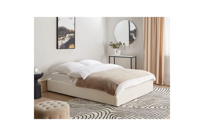 Dubbelsäng Dinan med lamellram Vit, 140x200 cm - Vit, 140x200 cm - Möbler - Säng - Sängar med förvaring
