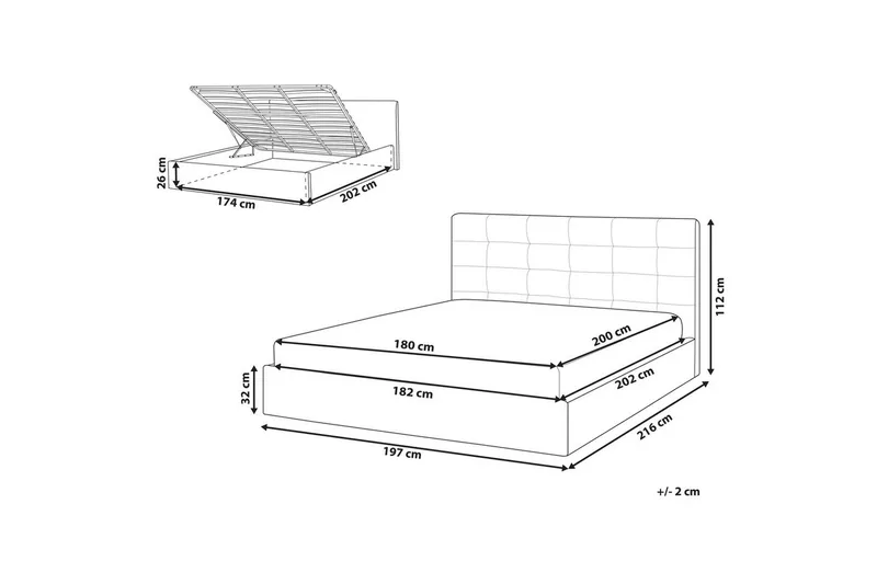 Dubbelsäng Lorient med förvaring 180x200 cm - 180x200 cm - Möbler - Säng - Sängar med förvaring