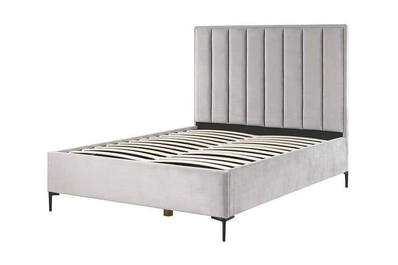 Dubbelsäng med förvaring 140x200 cm grå SEZANNE - Grå - Möbler - Säng - Sängar med förvaring