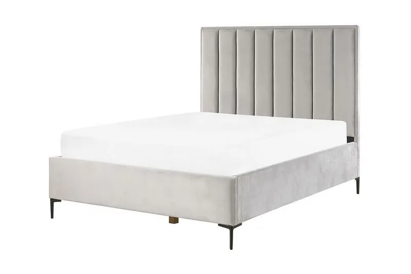 Dubbelsäng med förvaring 140x200 cm grå SEZANNE - Grå - Möbler - Säng - Sängar med förvaring
