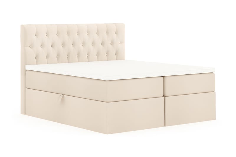 Boxy Box Bed 160x200 cm - Beige - Möbler - Säng - Sängar med förvaring - Dubbelsäng med förvaring