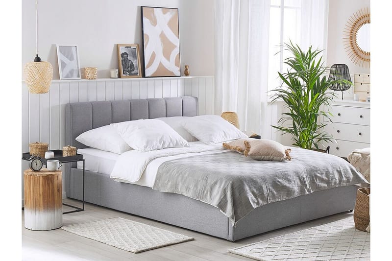 Dreuxa Förvaringssäng 180x200 cm - Ljusgrå - Möbler - Säng - Sängram & sängstomme