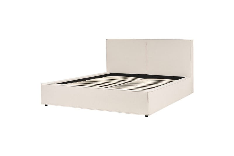 Dubbelsäng Moissac med lamellram Beige-Svart, 180x200 cm - Beige-Svart, 180x200 cm - Möbler - Säng - Sängar med förvaring