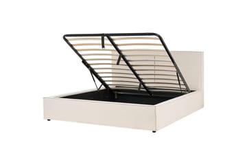 Dubbelsäng Moissac med lamellram Beige-Svart, 180x200 cm