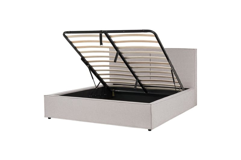 Dubbelsäng Moissac med lamellram Grå-Svart, 160x200 cm - Grå-Svart, 160x200 cm - Möbler - Säng - Sängar med förvaring