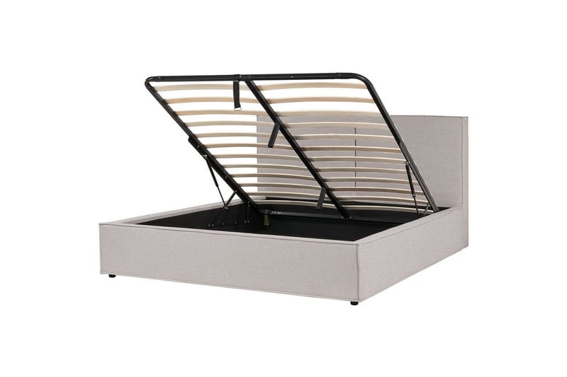Dubbelsäng Moissac med lamellram Grå-Svart, 180x200 cm - Grå-Svart, 180x200 cm - Möbler - Säng - Sängar med förvaring