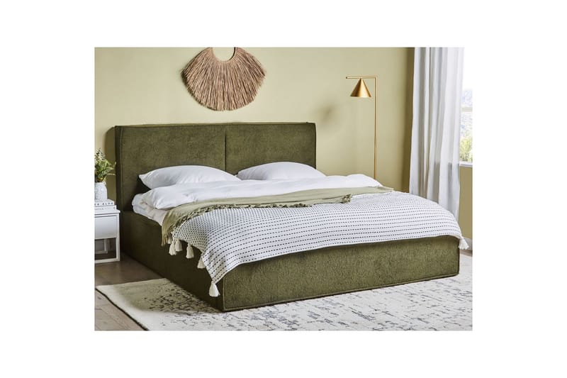 Dubbelsäng Moissac med lamellram Grön-Svart, 180x200 cm - Grön-Svart, 180x200 cm - Möbler - Säng - Sängar med förvaring