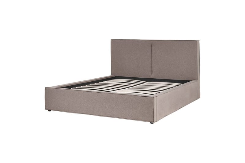 Dubbelsäng Moissac med lamellram Taupe-Svart, 160x200 cm - Taupe-Svart, 160x200 cm - Möbler - Säng - Sängar med förvaring