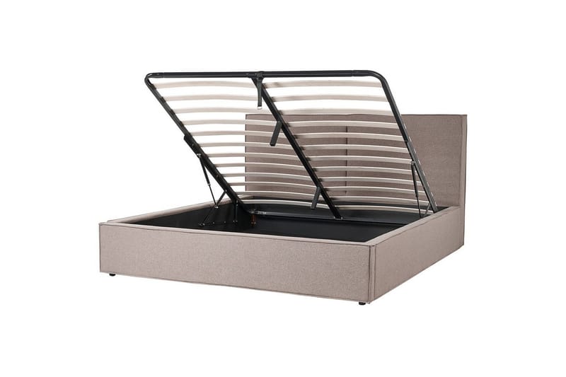 Dubbelsäng Moissac med lamellram Taupe-Svart, 180x200 cm - Taupe-Svart, 180x200 cm - Möbler - Säng - Sängar med förvaring
