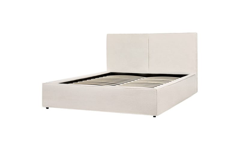 Dubbelsäng Moissac med lamellram Vit-Svart, 160x200 cm - Vit-Svart, 160x200 cm - Möbler - Säng - Sängar med förvaring