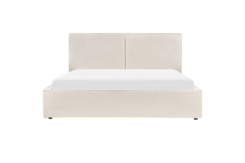 Dubbelsäng Moissac med lamellram Vit-Svart, 160x200 cm - Vit-Svart, 160x200 cm - Möbler - Säng - Sängar med förvaring