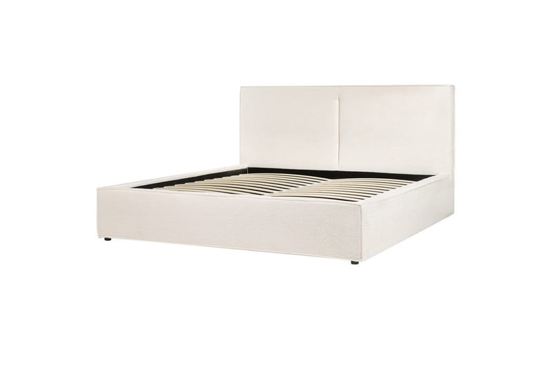 Dubbelsäng Moissac med lamellram Vit-Svart, 180x200 cm - Vit-Svart, 180x200 cm - Möbler - Säng - Sängar med förvaring