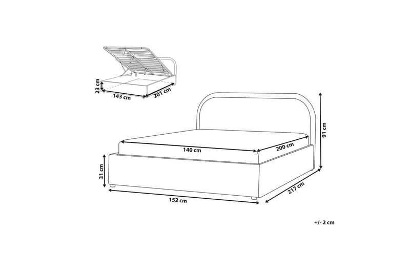 Dubbelsäng Quillien med förvaring 140x200 cm - 140x200 cm - Möbler - Säng - Sängar med förvaring