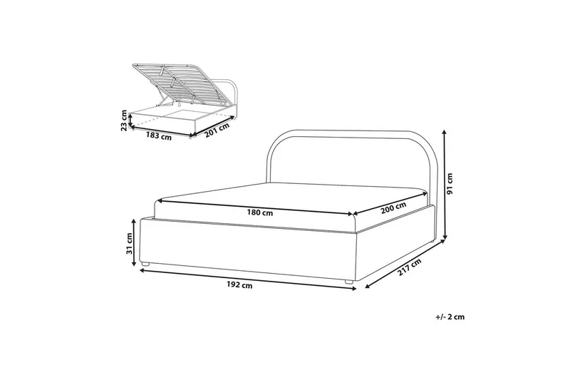 Dubbelsäng Quillien med förvaring 180x200 cm - 180x200 cm - Möbler - Säng - Sängar med förvaring