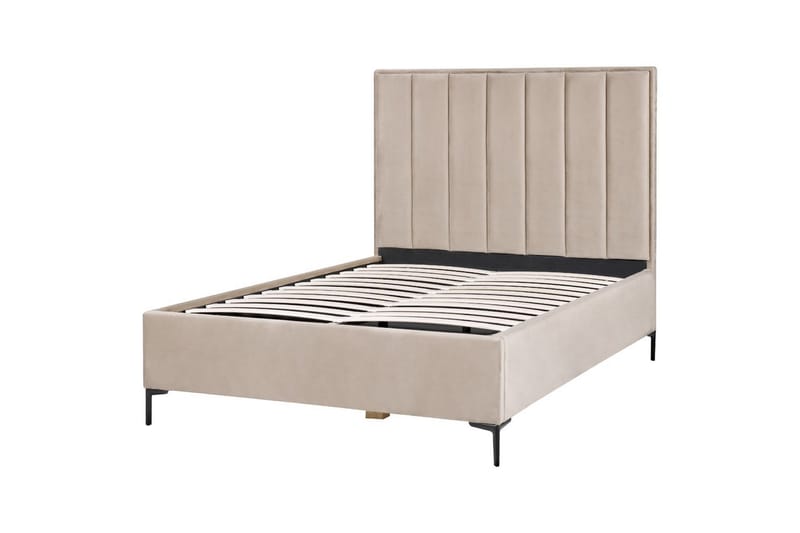 Dubbelsäng Sezanne med förvaring Beige-Grå-Svart, 140x200 cm - Beige-Grå-Svart, 140x200 cm - Möbler - Säng - Sängar med förvaring