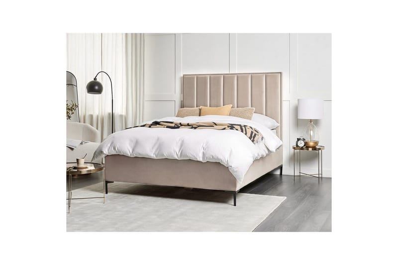 Dubbelsäng Sezanne med förvaring Beige-Grå-Svart, 180x200 cm - Beige-Grå-Svart, 180x200 cm - Möbler - Säng - Sängar med förvaring