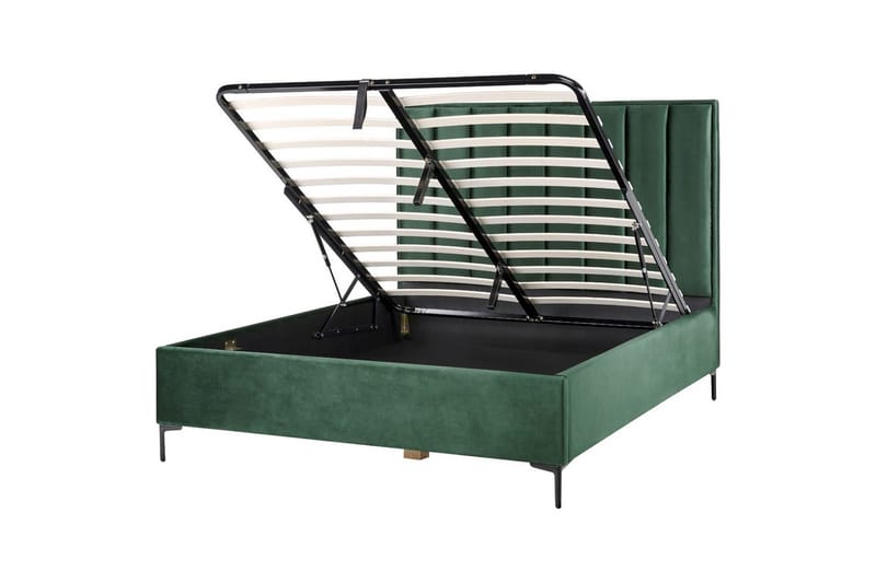 Dubbelsäng Sezanne med förvaring Grön-Svart, 160x200 cm - Grön-Svart, 160x200 cm - Möbler - Säng - Sängar med förvaring