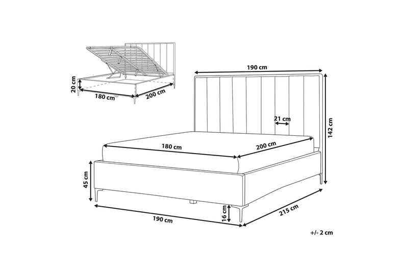 Dubbelsäng Sezanne med förvaring Grön-Svart, 180x200 cm - Grön-Svart, 180x200 cm - Möbler - Säng - Sängar med förvaring