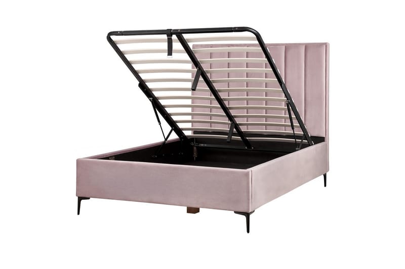 Dubbelsäng Sezanne med förvaring Rosa-Svart, 140x200 cm - Rosa-Svart, 140x200 cm - Möbler - Säng - Sängar med förvaring