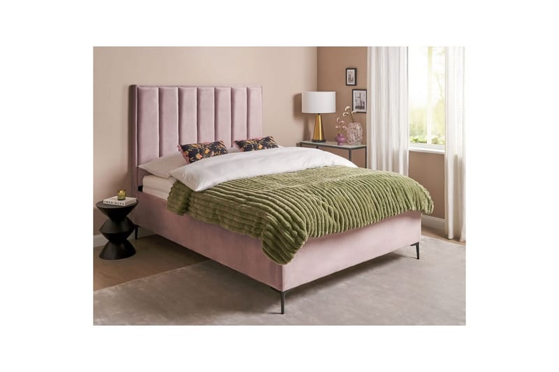 Dubbelsäng Sezanne med förvaring Rosa-Svart, 140x200 cm - Rosa-Svart, 140x200 cm - Möbler - Säng - Sängar med förvaring