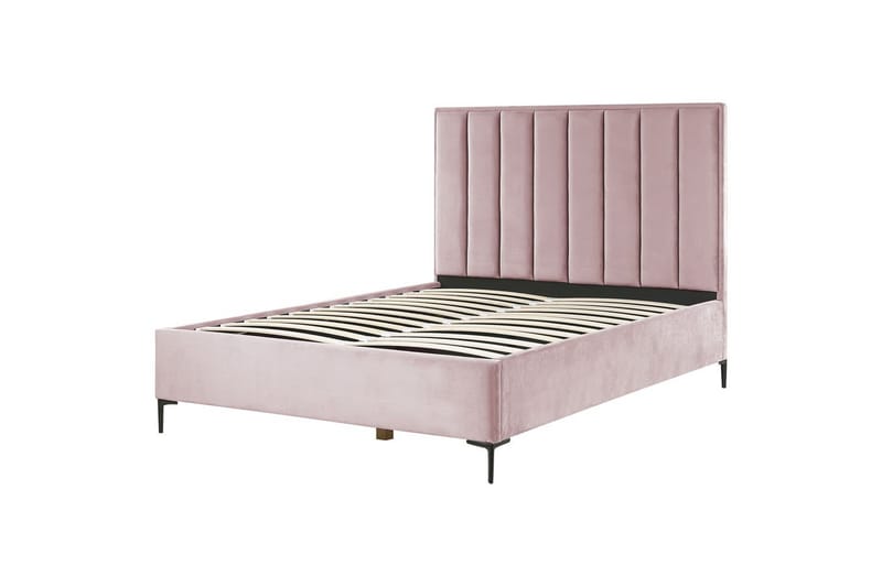 Dubbelsäng Sezanne med förvaring Rosa-Svart, 160x200 cm - Rosa-Svart, 160x200 cm - Möbler - Säng - Sängar med förvaring