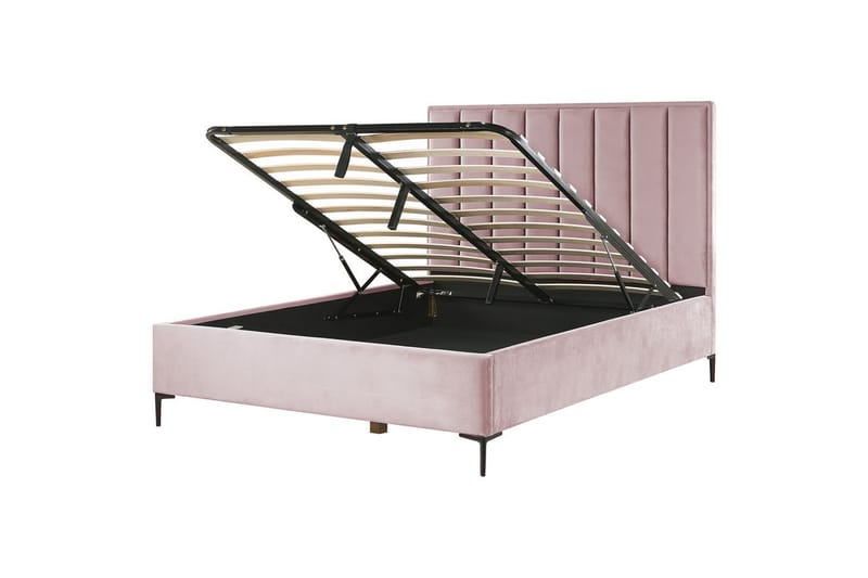 Dubbelsäng Sezanne med förvaring Rosa-Svart, 160x200 cm - Rosa-Svart, 160x200 cm - Möbler - Säng - Sängar med förvaring