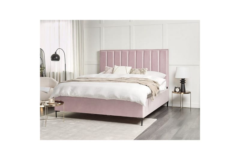 Dubbelsäng Sezanne med förvaring Rosa-Svart, 180x200 cm - Rosa-Svart, 180x200 cm - Möbler - Säng - Sängar med förvaring