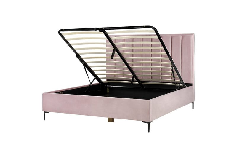 Dubbelsäng Sezanne med förvaring Rosa-Svart, 180x200 cm, Rosa-Svart, 180x200 cm